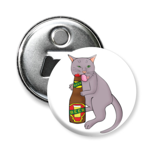 Магнит-открывашка Кот и пиво