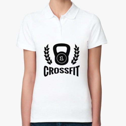 Женская рубашка поло Кроссфит логотип с гирей