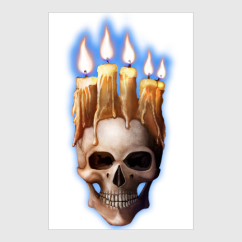 Постер Череп готика 'Корона и свечи'