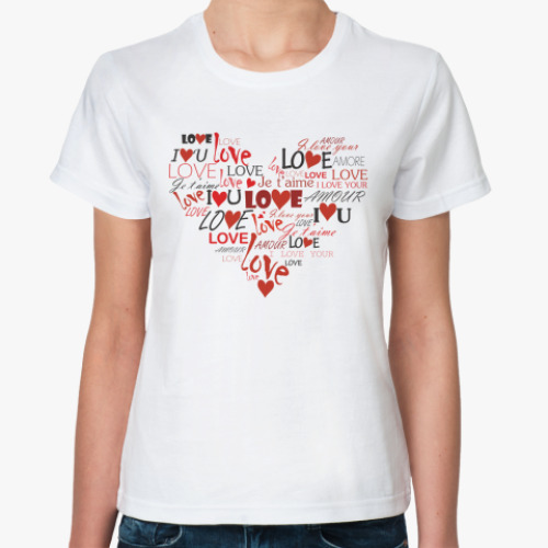 Классическая футболка LOVE HEART