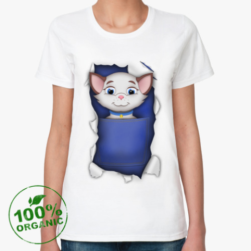 Женская футболка из органик-хлопка Кошечка