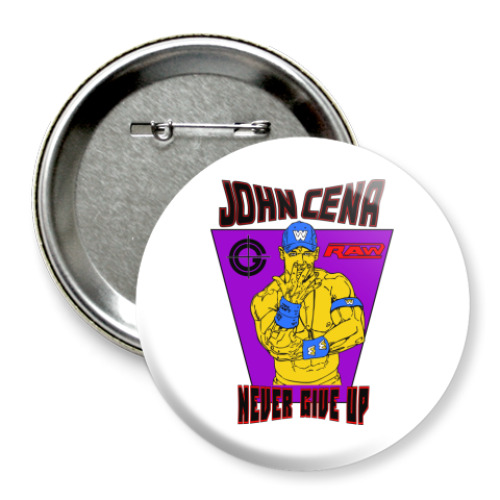 Значок 75мм WWE John cena Never give up