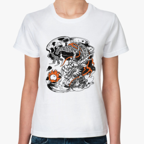 Классическая футболка Дракон с жемчужиной