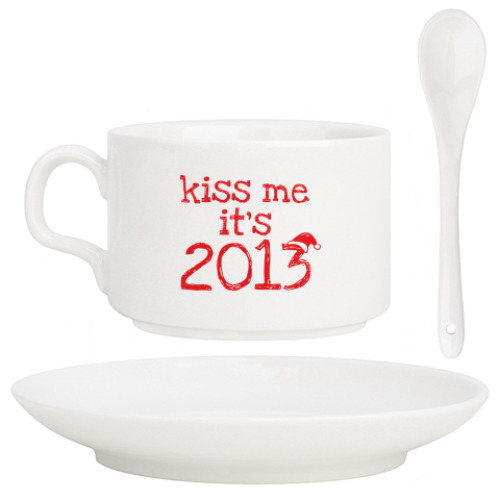 Кофейный набор Надпись Kiss me - it's 2013!