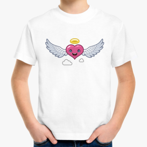 Детская футболка сердце-ангел