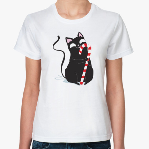 Классическая футболка Кот и конфета