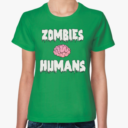 Женская футболка Зомби
