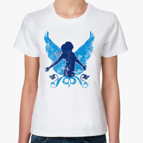 Классическая футболка Девушка и крылья