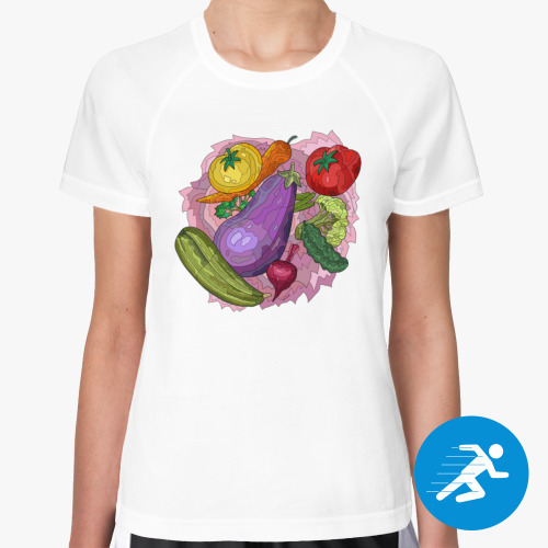 Женская спортивная футболка Вкусная еда, овощи, сочно