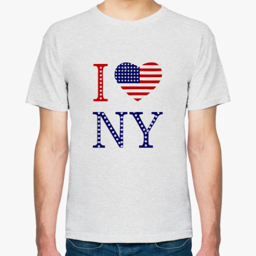 Футболка I Love NY -американский флаг