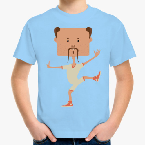 Детская футболка Смешной нарисованный каратист
