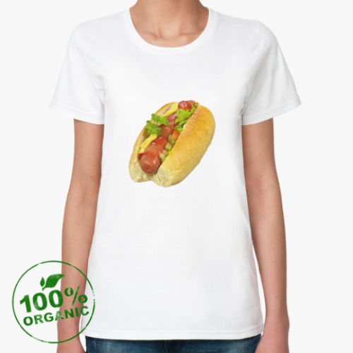 Женская футболка из органик-хлопка  Хот-Дог