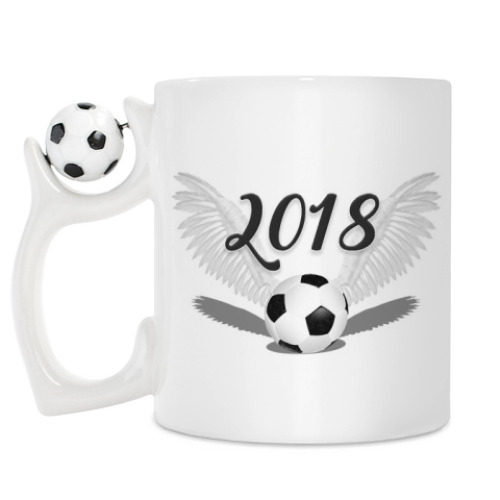 Кружка Футбольный мяч с крыльями 2018