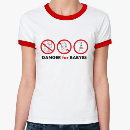 Женская футболка Ringer-T Danger