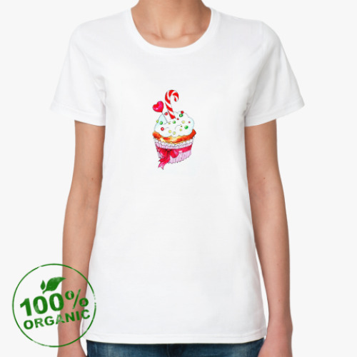Женская футболка из органик-хлопка Любимый капкейк