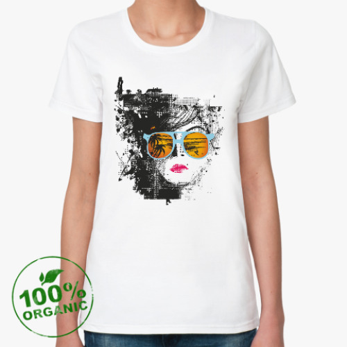 Женская футболка из органик-хлопка Лицо в очках