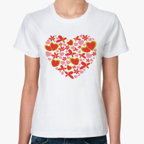 Классическая футболка  LOVE HEART