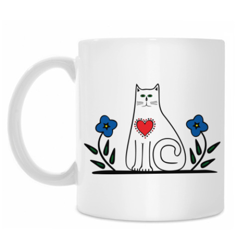 Кружка Кот и сердце