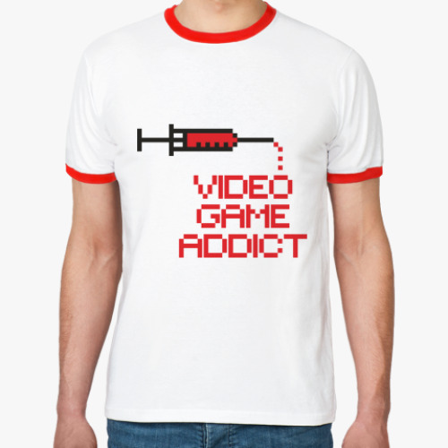 Футболка Ringer-T Video game addict