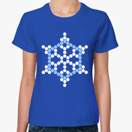 Женская футболка Снежинка мозаика