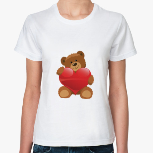 Классическая футболка Мишка с сердцем