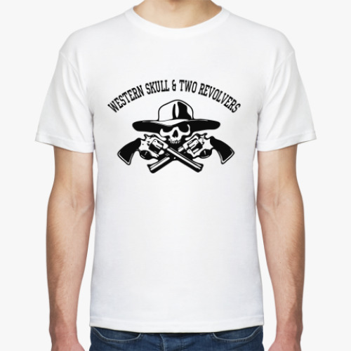 Футболка western skull & two revolvers