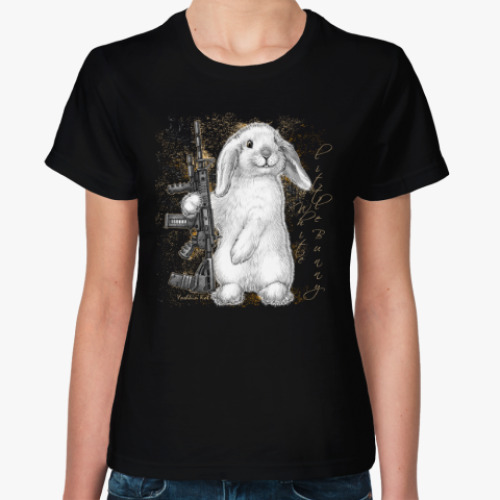 Женская футболка Маленький белый зайчик