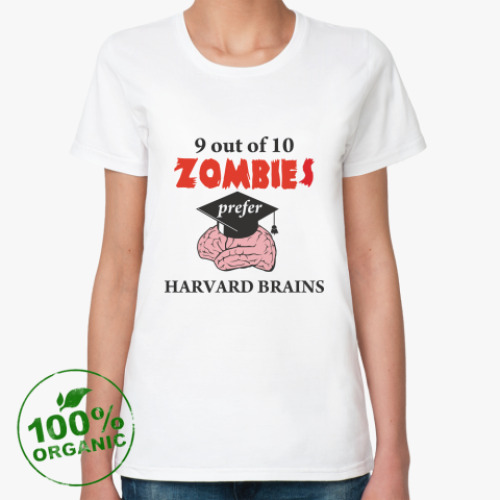 Женская футболка из органик-хлопка Harvard brains