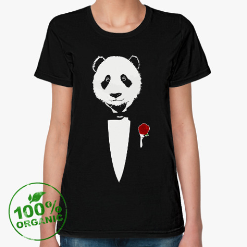 Женская футболка из органик-хлопка Panda Godfather