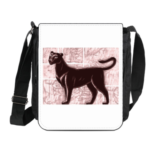 Сумка на плечо (мини-планшет) Черная пантера - дикая кошка