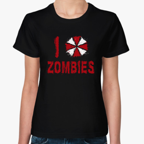 Женская футболка I Love Zombies