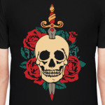 Skull With Roses And Knife