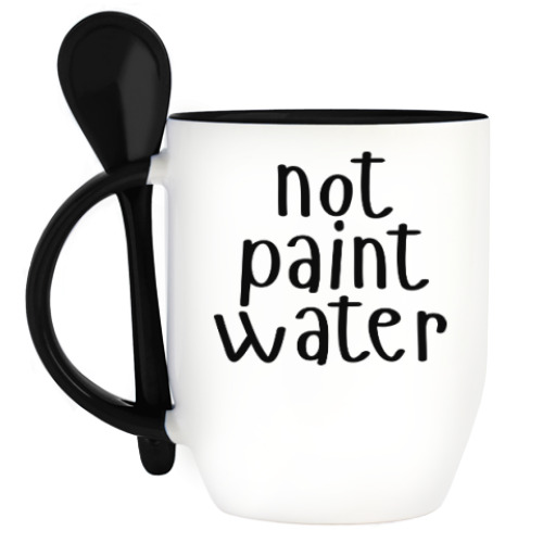 Кружка с ложкой not paint water