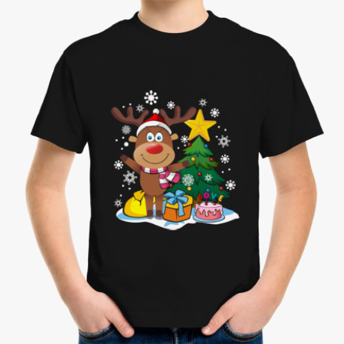 Детская футболка Олень Рождество Новый год
