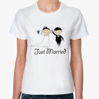 Классическая женская футболка Just Married