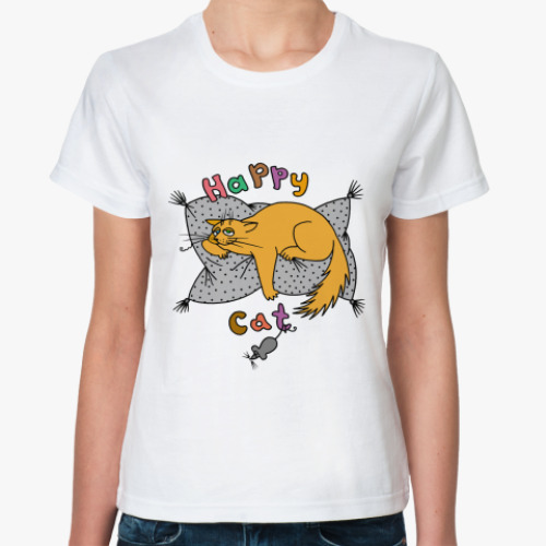 Классическая футболка Happy cat