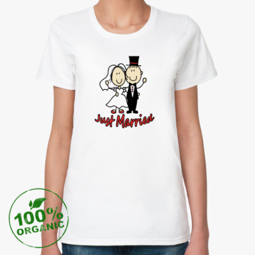 Женская футболка из органик-хлопка just married