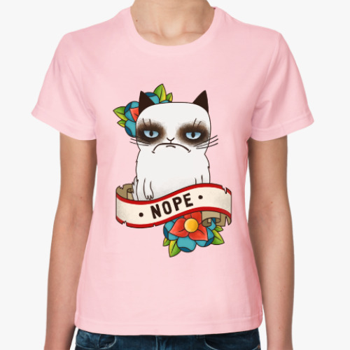Женская футболка Grumpy cat