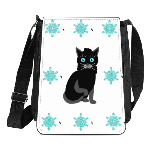 Сумка-планшет Кот со снежинками