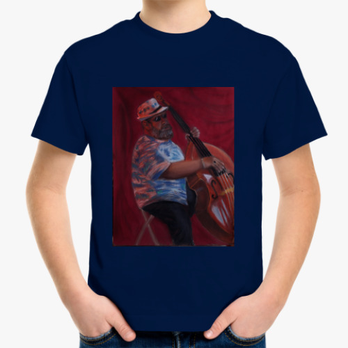 Детская футболка музыкант контрабасист