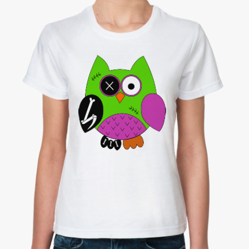 Классическая футболка Зомби сова