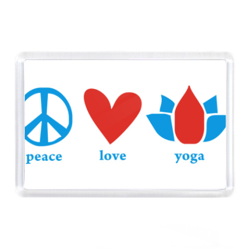 Магнит  'Peace, Love, Yoga'
