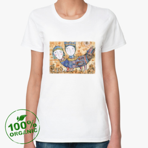 Женская футболка из органик-хлопка Птица Мифическая