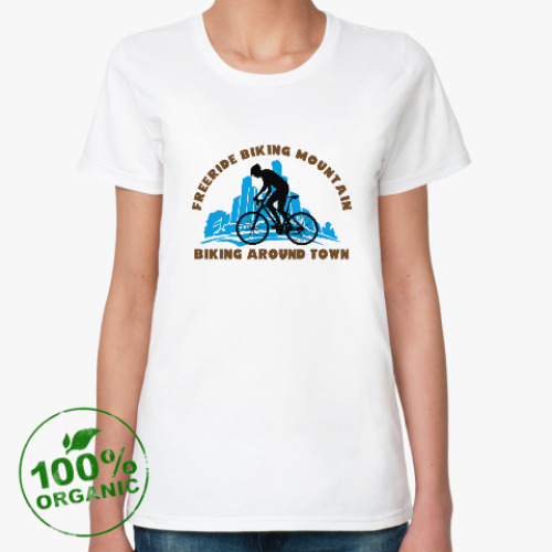 Женская футболка из органик-хлопка biking around town