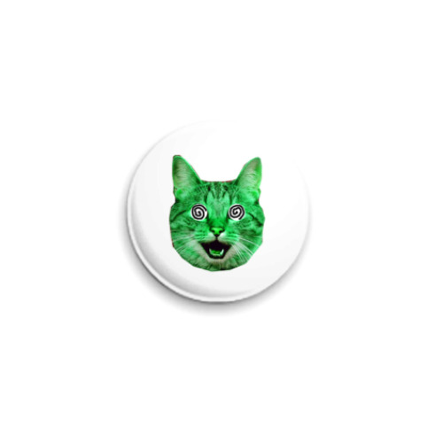 Значок 25мм  «Green cat»