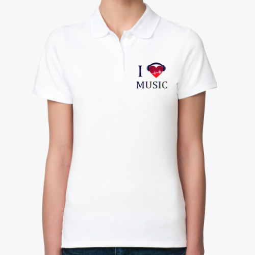 Женская рубашка поло любовь к музыке