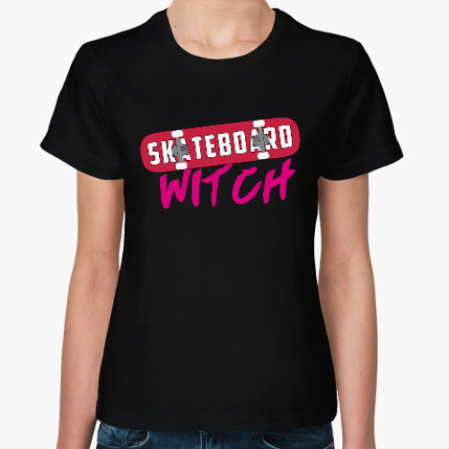 Женская футболка Ведьма скейтборда