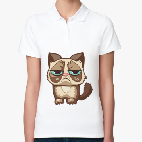 Женская рубашка поло Угрюмый кот Тард - Grumpy Cat