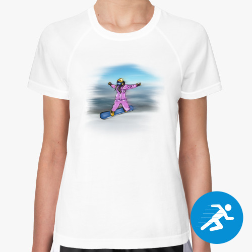 Женская спортивная футболка Сноуборд
