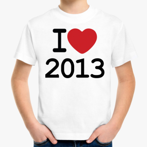 Детская футболка Новогодний принт I Love 2013